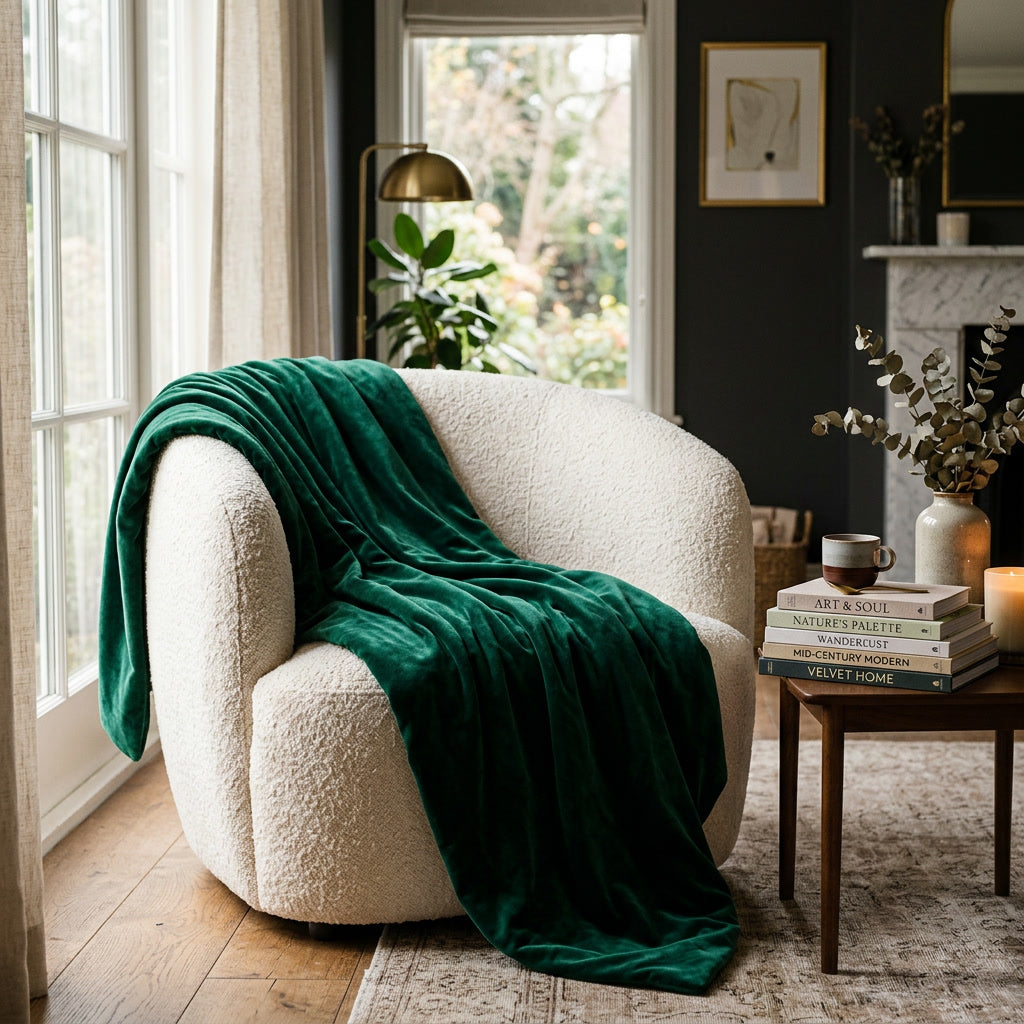 Velvet Throw Blanket Oversized — lifestyle