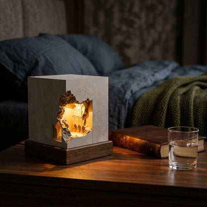 Cathedral ruins night light styled
