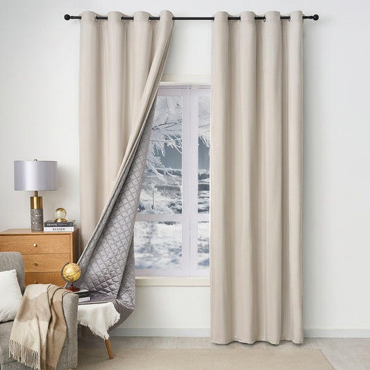 Thermal Insulated Blackout Curtains 2-Panel Energy-Saving Be lifestyle - Syvah