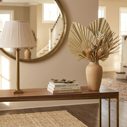 Dried palm leaf decor styled