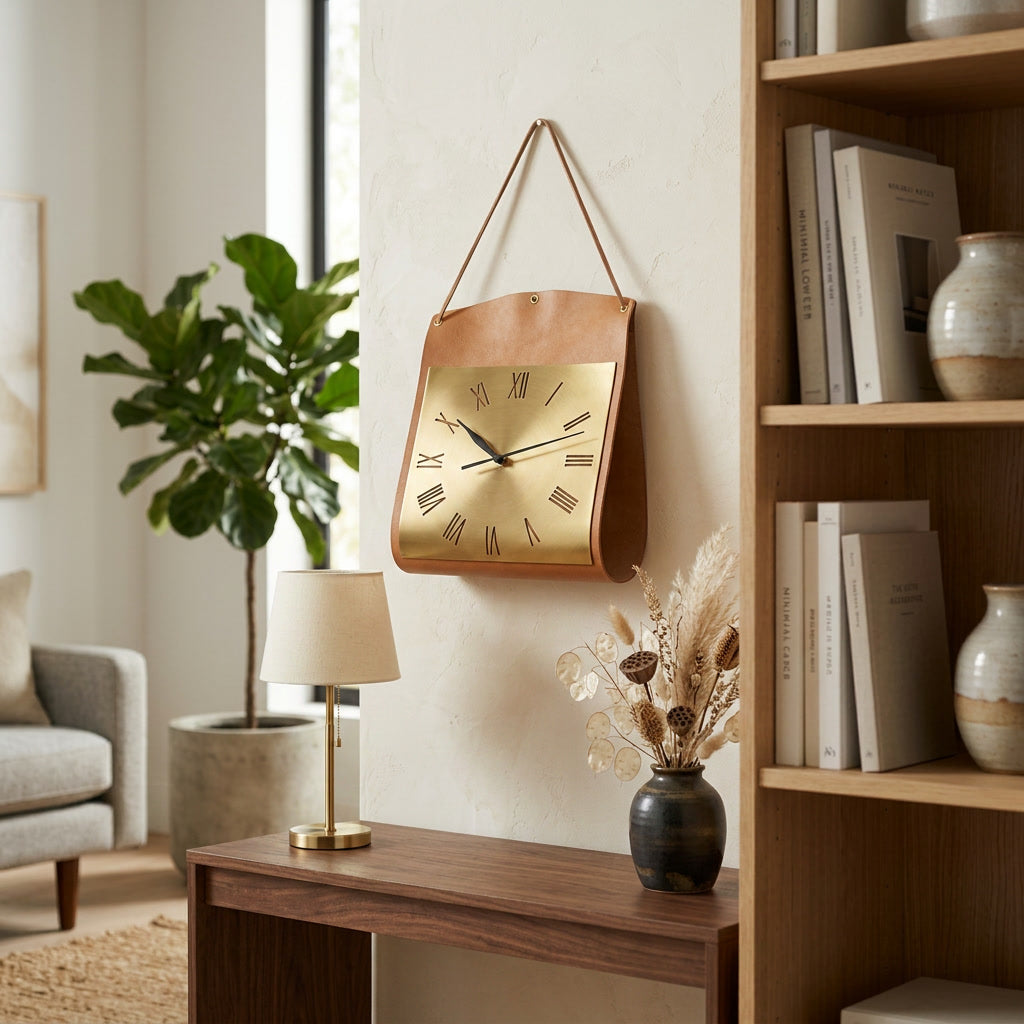 Leather Strap Wall Clock lifestyle