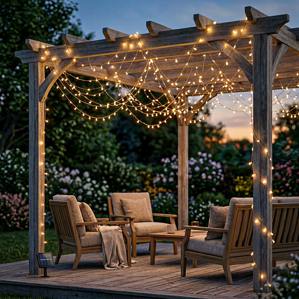 Solar LED String Lights 32m lifestyle