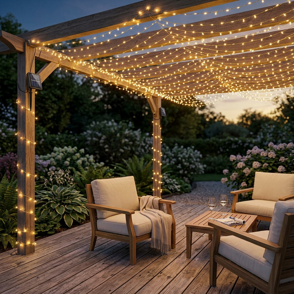 Solar LED String Lights 32m lifestyle