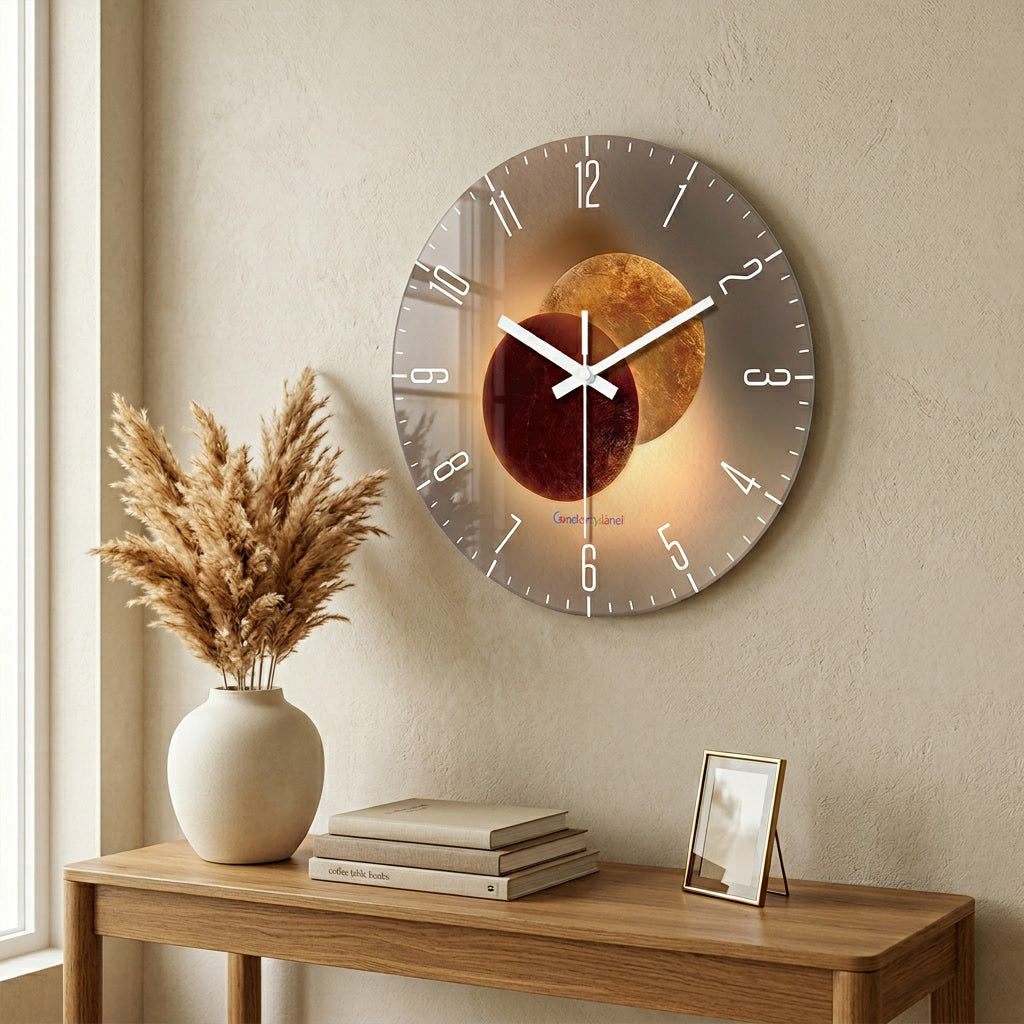 Modern Wall Clock 16-Inch Silent Sweep Movement Wood Frame L lifestyle - Syvah