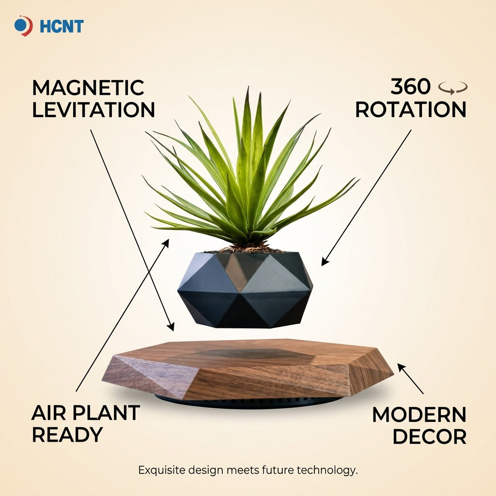 Levitating Plant Pot Magnetic Floating Air Bonsai  infographic - Syvah