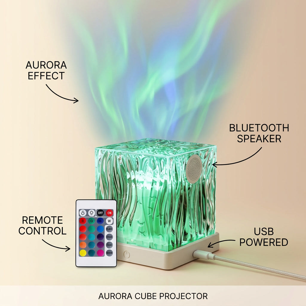Aurora Borealis Ceiling Projector Northern Lights  infographic - Syvah