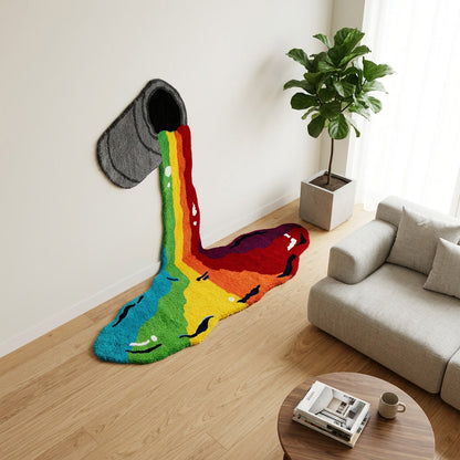 Paint Spill Art Rug, Modern Abstract