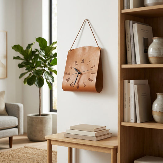 Leather Strap Wall Clock