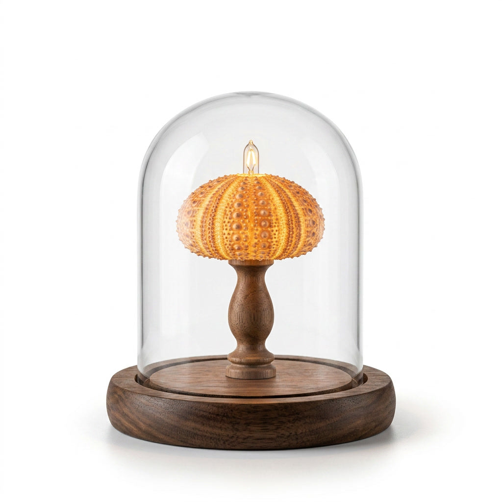 Glass Lantern Table Lamp, Coastal Bedside