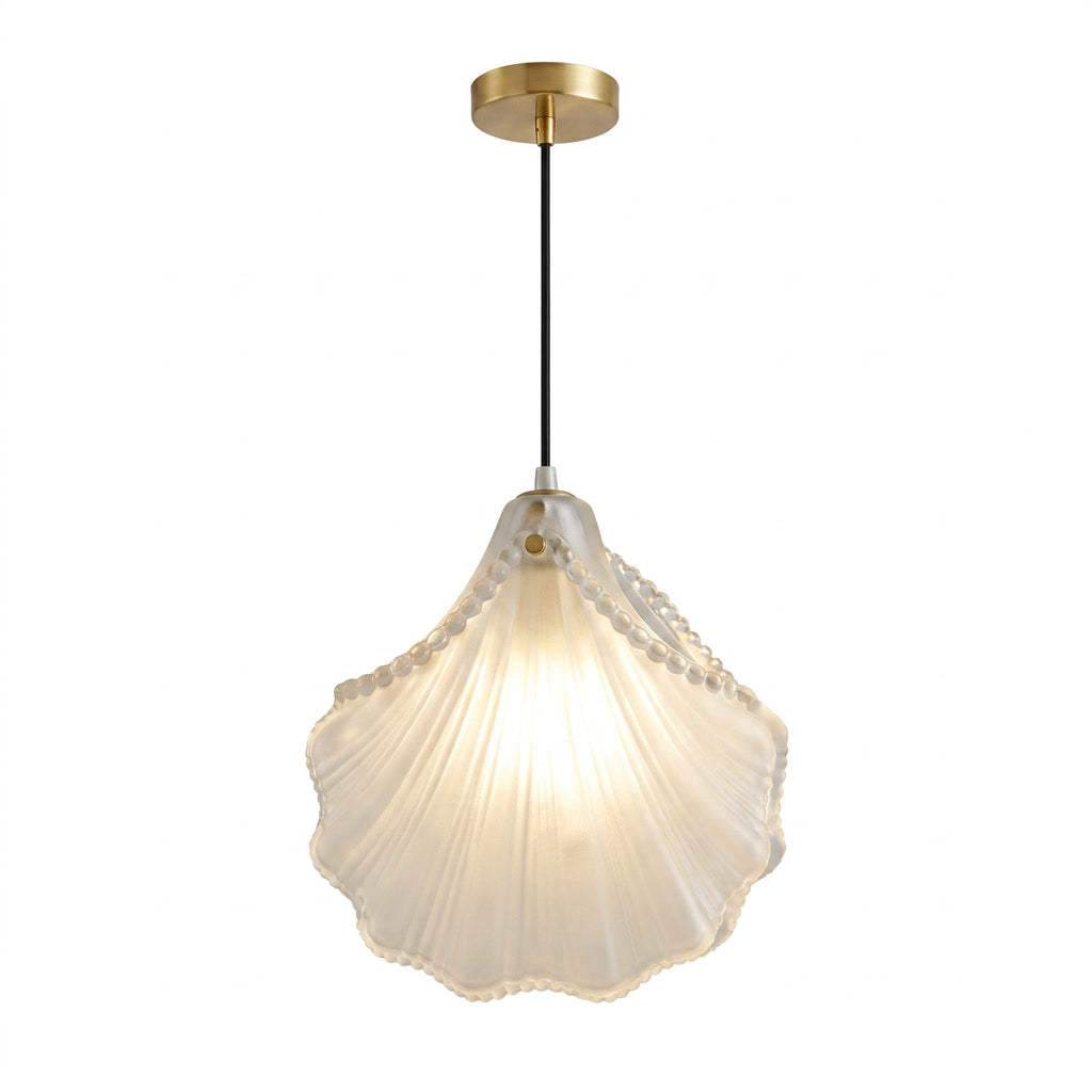 Frosted Shell Pendant Light, Coastal