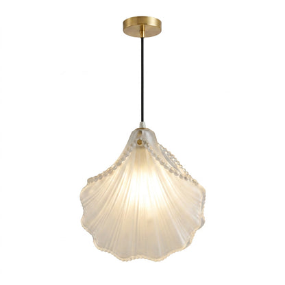 Frosted Shell Pendant Light, Coastal