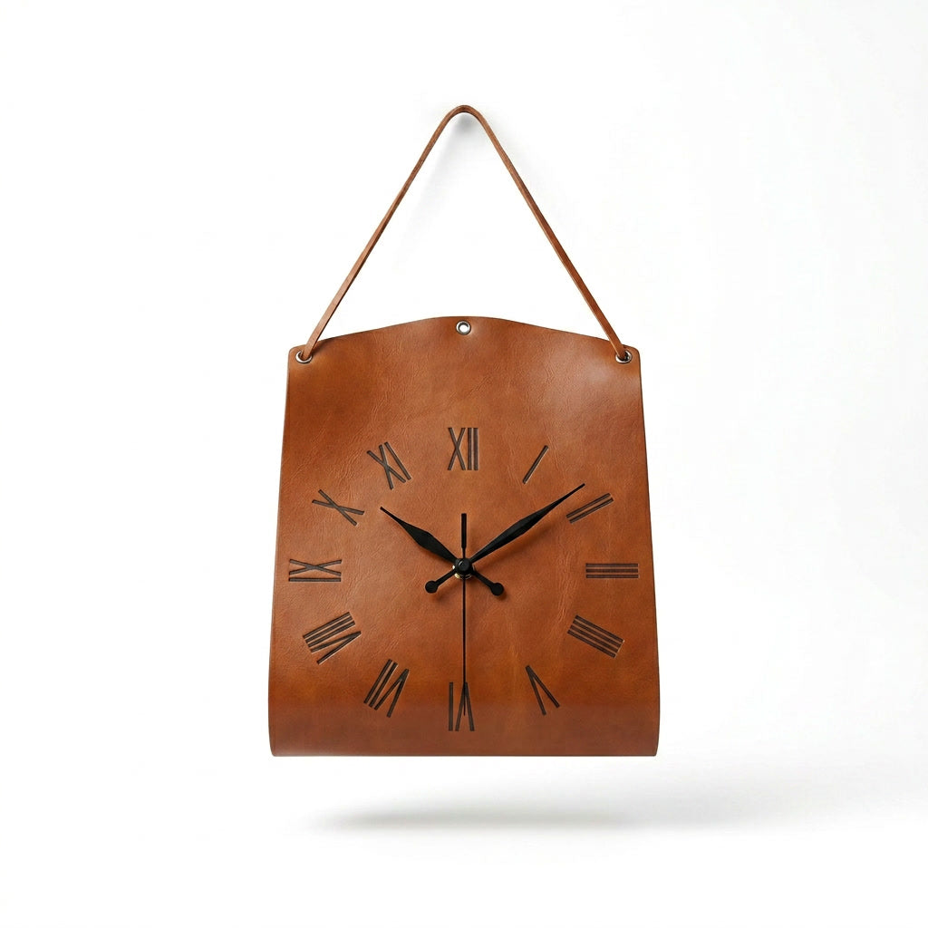 Leather Strap Wall Clock