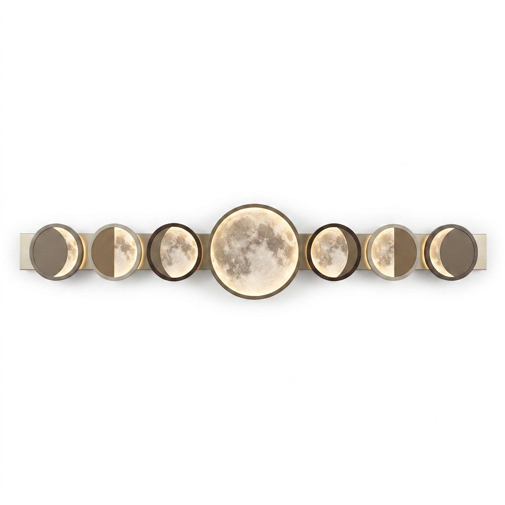 Moon Phase Wall Light, 8-Phase Brass