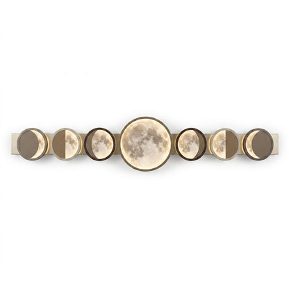 Moon Phase Wall Light, 8-Phase Brass