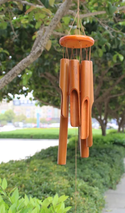 Outdoor Wind Chime Bamboo Modern Tuned Premium Garden Patio Decor — real product photo