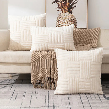Boho Tufted Throw Pillow Cover — Textured Decorative Cushion