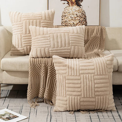 Boho Tufted Throw Pillow Cover — Textured Decorative Cushion