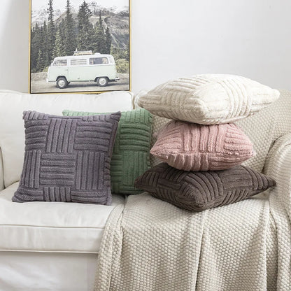 Boho Tufted Throw Pillow Cover — Textured Decorative Cushion
