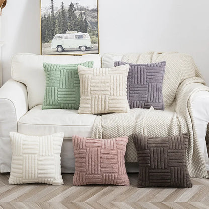 Boho Tufted Throw Pillow Cover — Textured Decorative Cushion