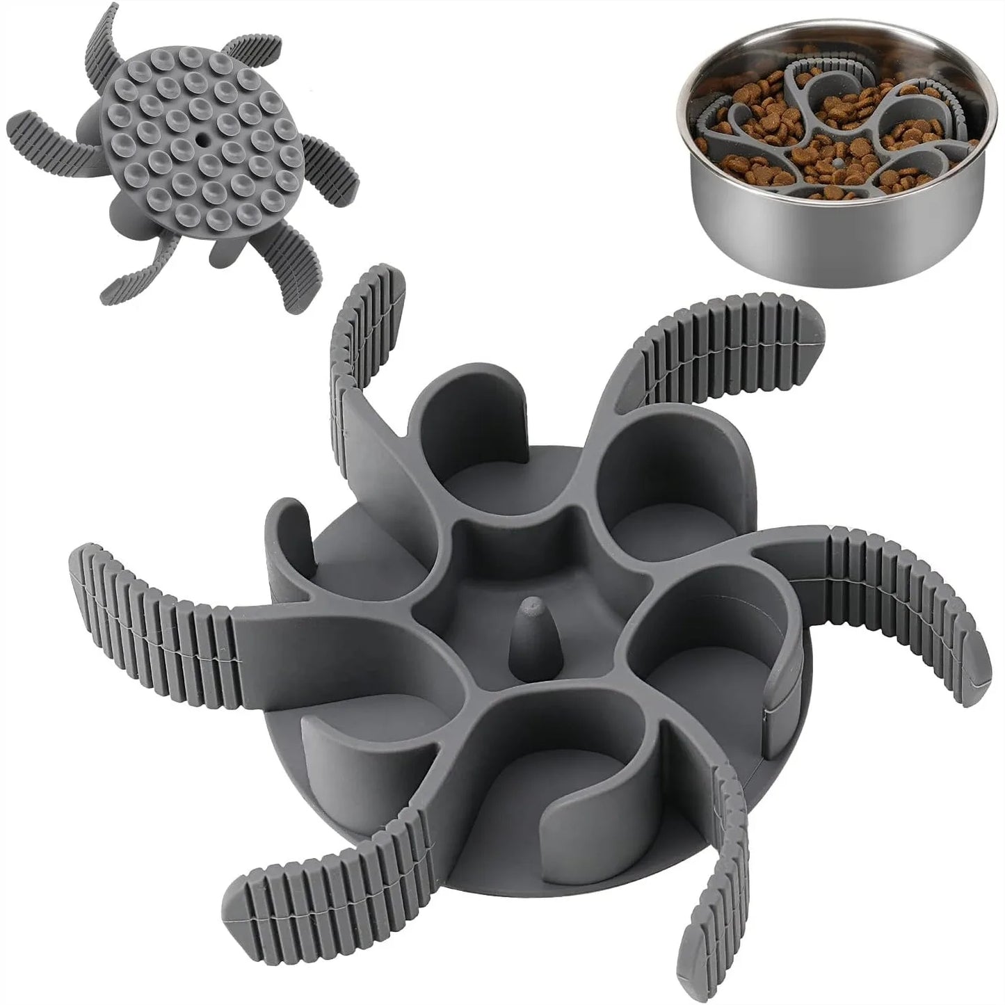 Spiral Slow Feeder Insert for Dog Bowls with Suction Base