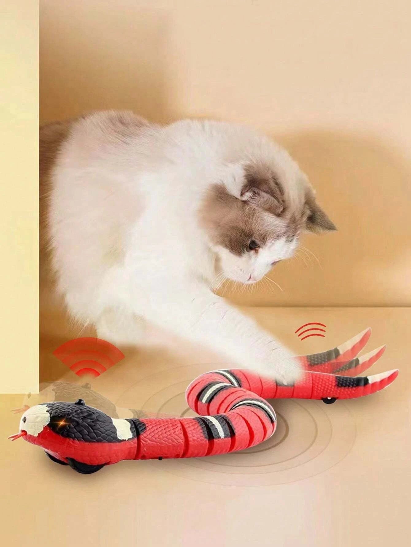 Interactive Electric Snake Cat Toy — Motion-Sensing, Auto-Shutoff, USB Rechargeable