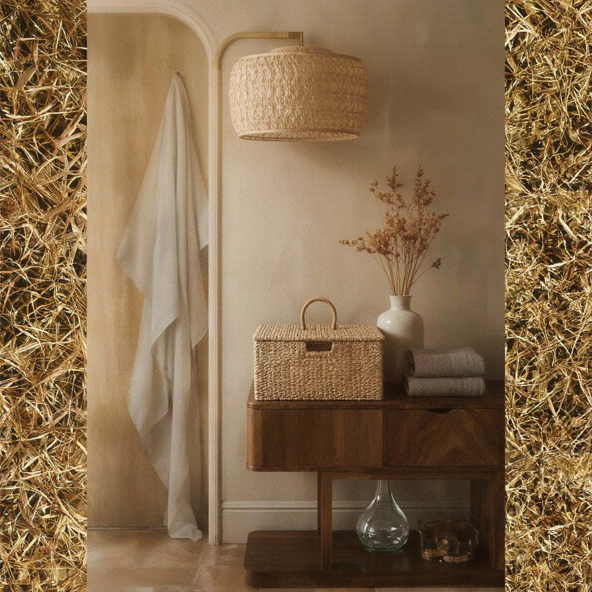 Seagrass Storage Basket, Handwoven with Lid
