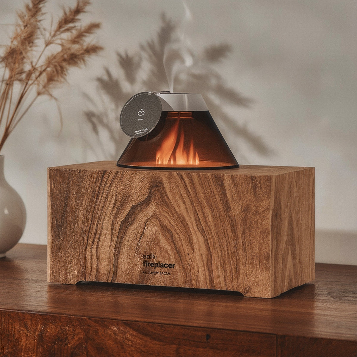 Fireplace Flame Aroma Diffuser Ultrasonic Humidifier with LED Effect
