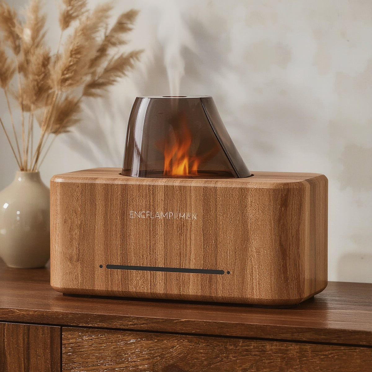 Fireplace Flame Aroma Diffuser Ultrasonic Humidifier with LED Effect