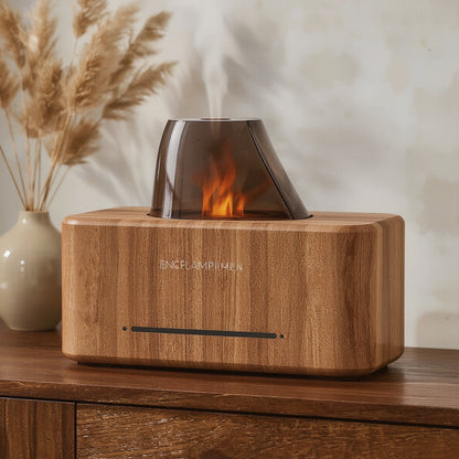 Fireplace Flame Aroma Diffuser Ultrasonic Humidifier with LED Effect