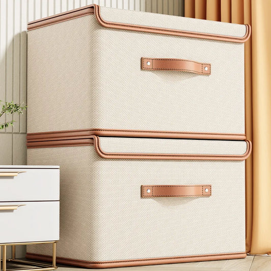 Foldable Fabric Storage Box, Lidded