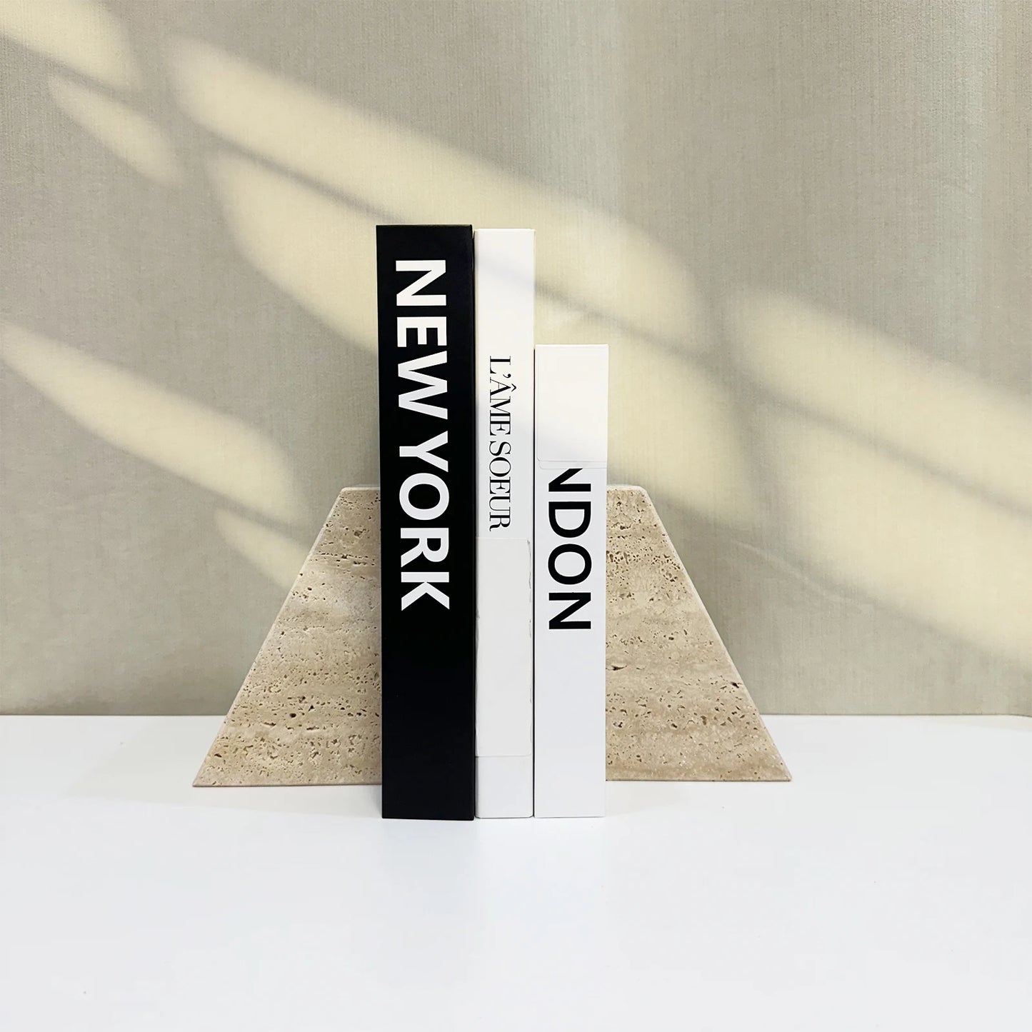 Travertine Arched Bookend, Minimalist - home decor piece, view 1 of 5