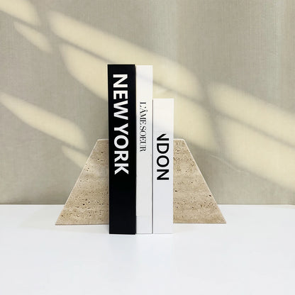 Travertine Arched Bookend, Minimalist - home decor piece, view 1 of 5