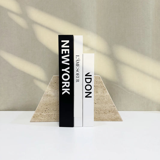 Travertine Arched Bookend, Minimalist