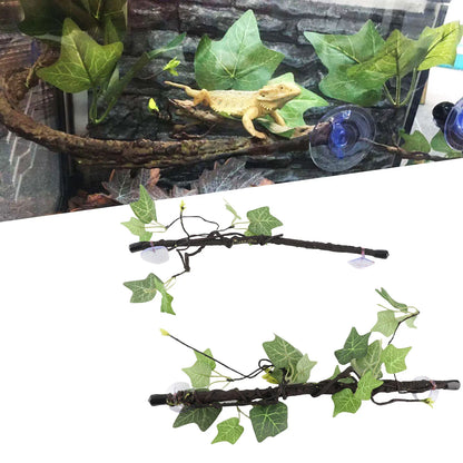 Flexible Reptile Climbing Vine With Suction Cup Mounts