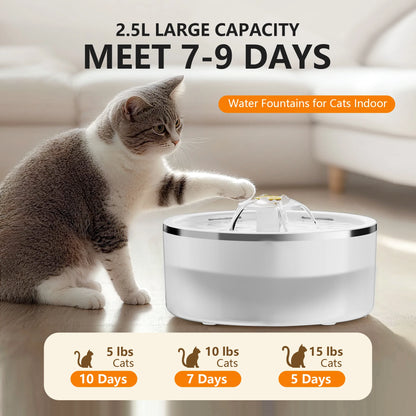 Automatic Cat Water Fountain with Replaceable Filters